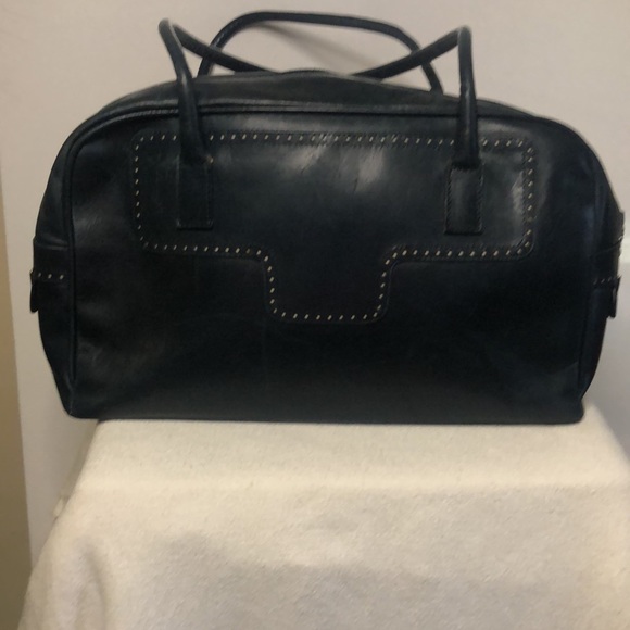 STUART WEITZMAN dark emerald green soft leather shoulder handbag. - Picture 5 of 16